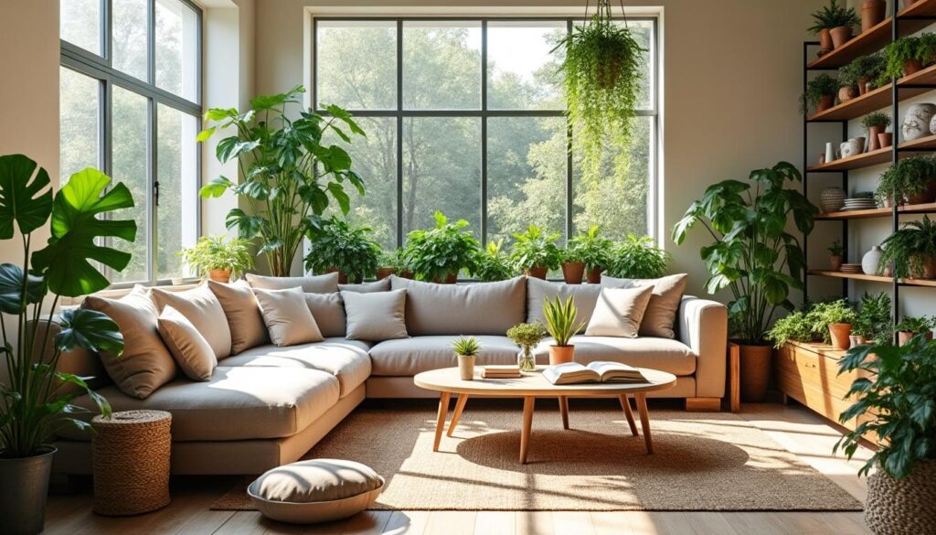 Idées de plantes grimpantes adaptées à un salon lumineux