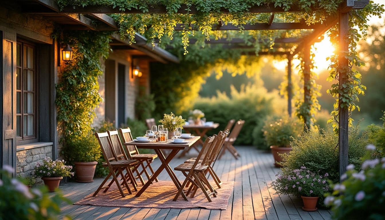 Aménager une terrasse ombragée avec des plantes grimpantes