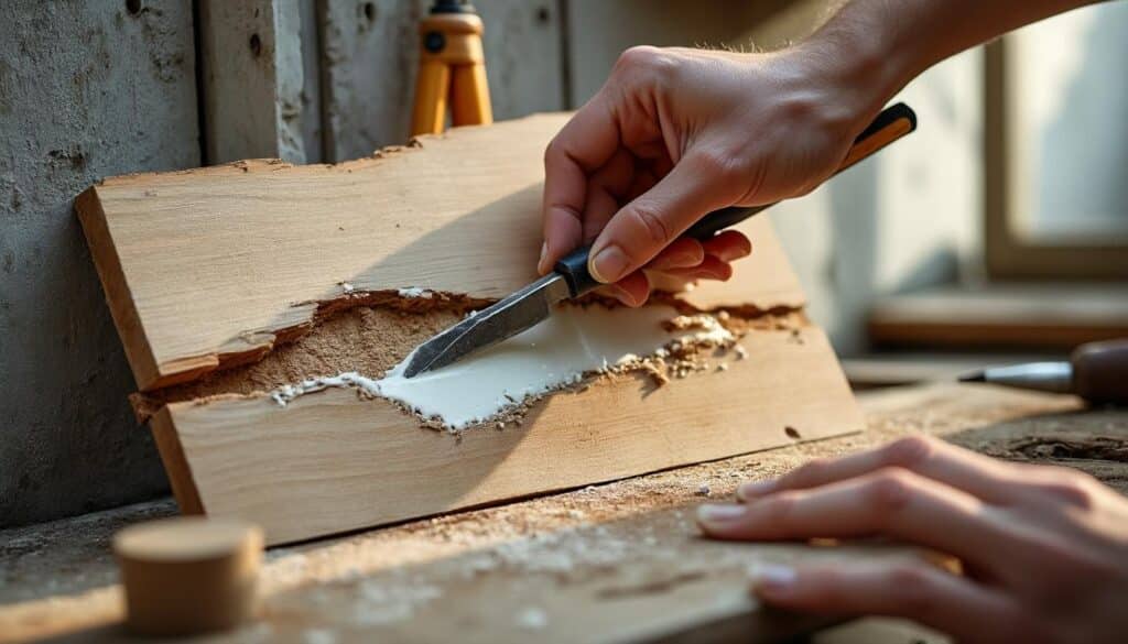 Comment réparer une fissure de plaque bois sur un mur ?