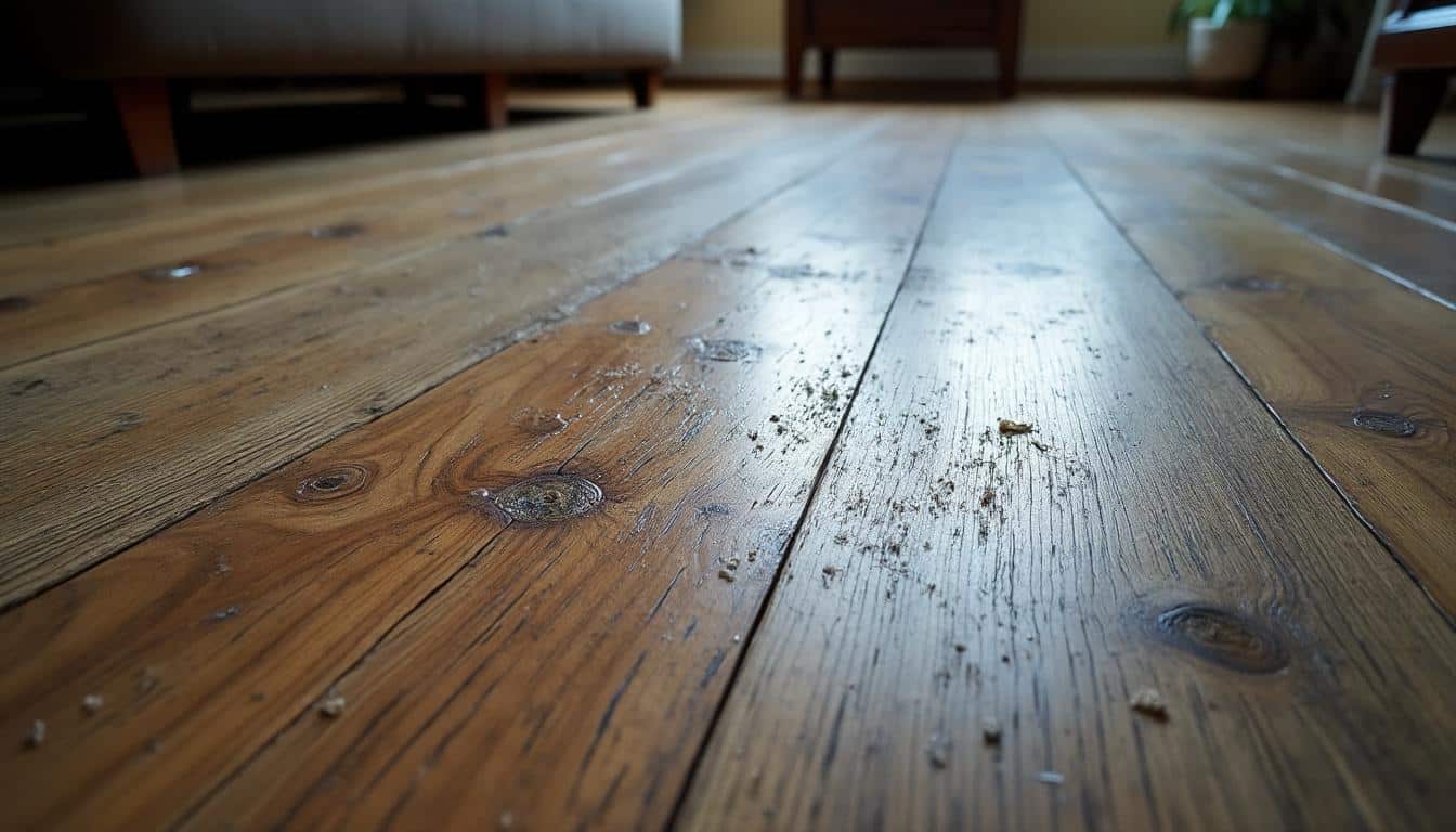 Détecter l'humidité sous les plaques bois dans le salon