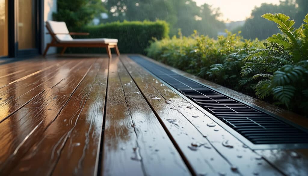 Évacuation de l’eau de terrasse : solutions efficaces et durables