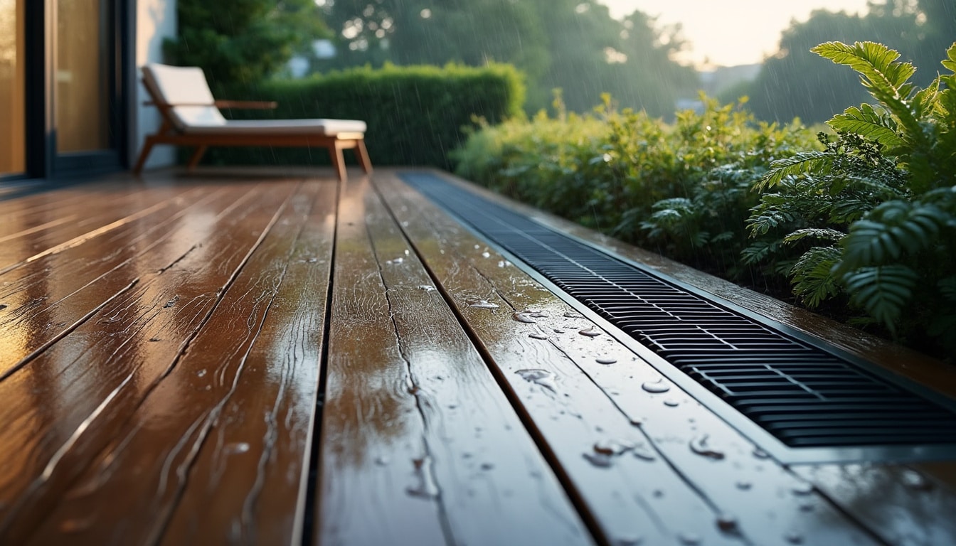 Évacuation de l’eau de terrasse : solutions efficaces et durables