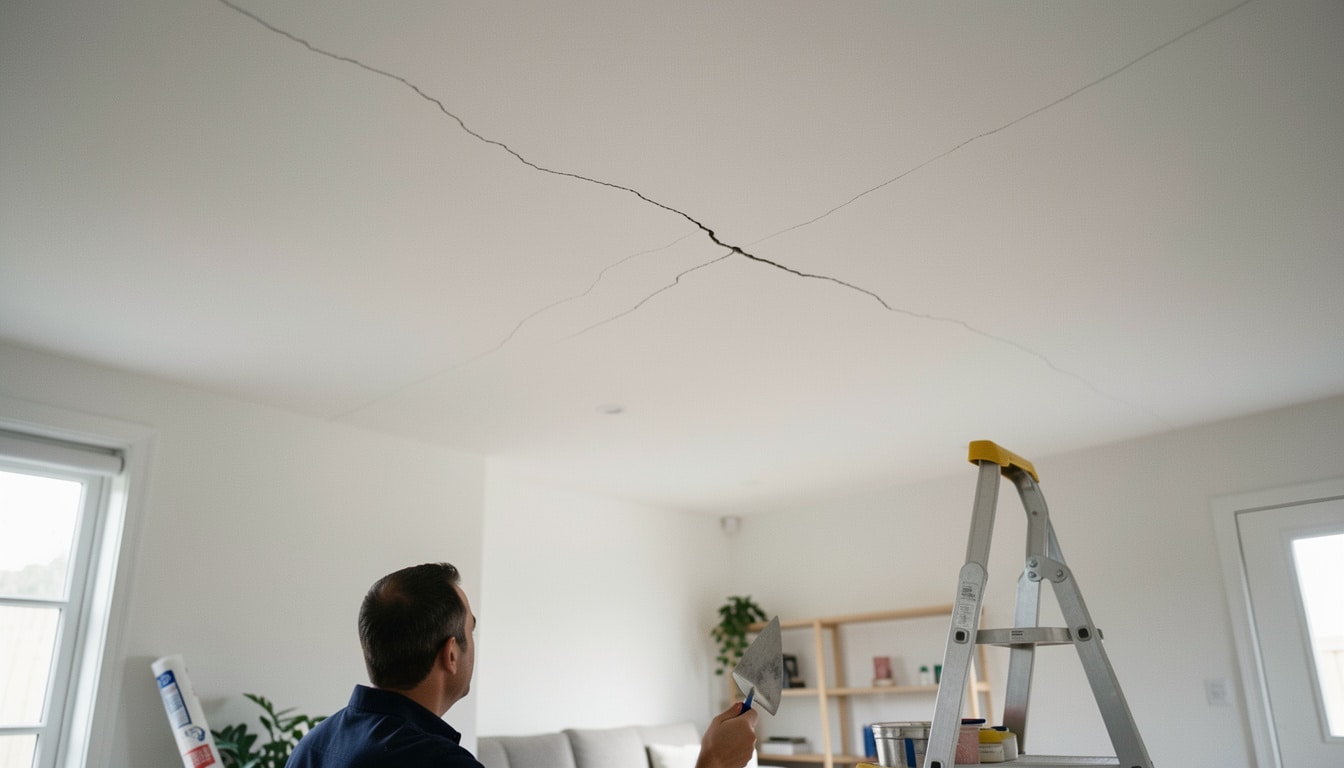 Fissures au plafond : causes, risques et réparation