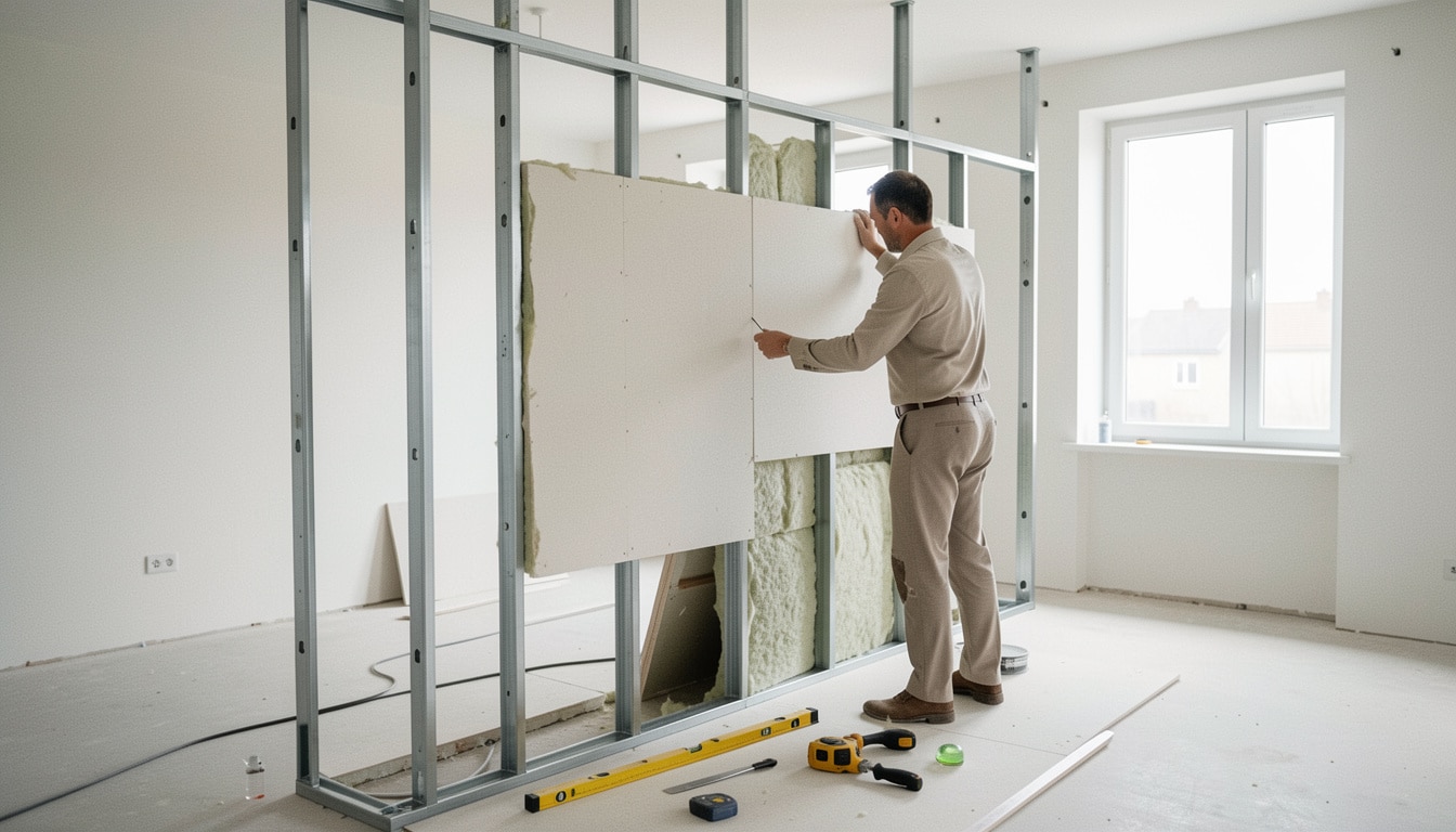 Cloison en Fermacell : pose, isolation et usages